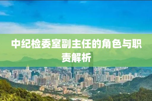 中紀(jì)檢委室副主任的角色與職責(zé)解析