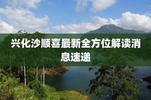 興化沙順喜最新全方位解讀消息速遞