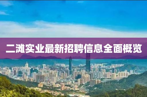 二灘實業(yè)最新招聘信息全面概覽